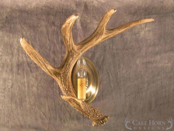 Whitetail Deer Left Faux Antler Wall Sconce