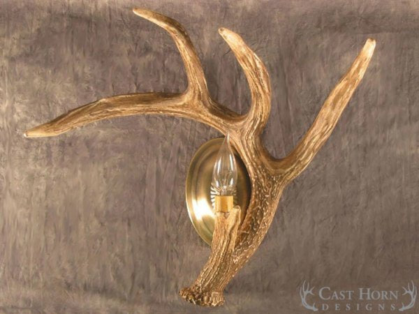 Whitetail Deer Right Faux Antler Wall Sconce