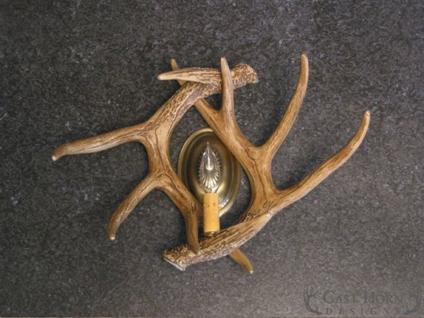 Whitetail Deer 2 Faux Antler Wall Sconces