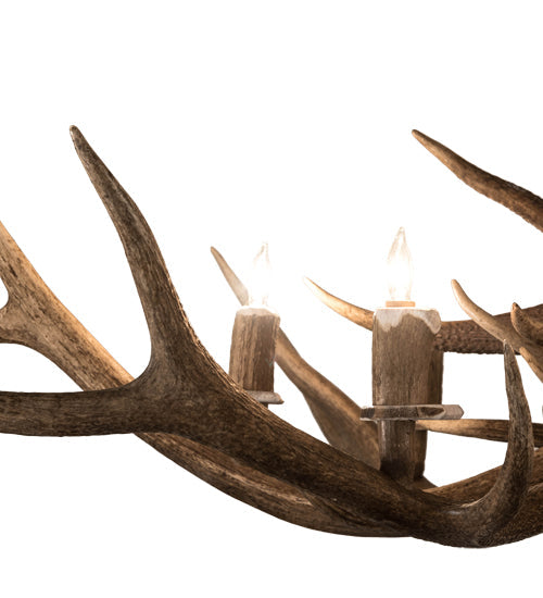 66" Wide 8 Light Elk Antler Chandelier