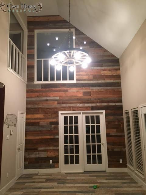 Large Wagon Wheel Chandelier with Downlights